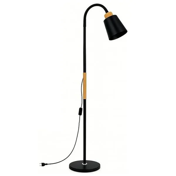 Luminária de Piso LPF002 Braço Articulado Flexível Metal e ABS Preto Economia Solar Luminária de Piso LPF002 Articulada Flexível Metal e ABS Preto Economia Solar
