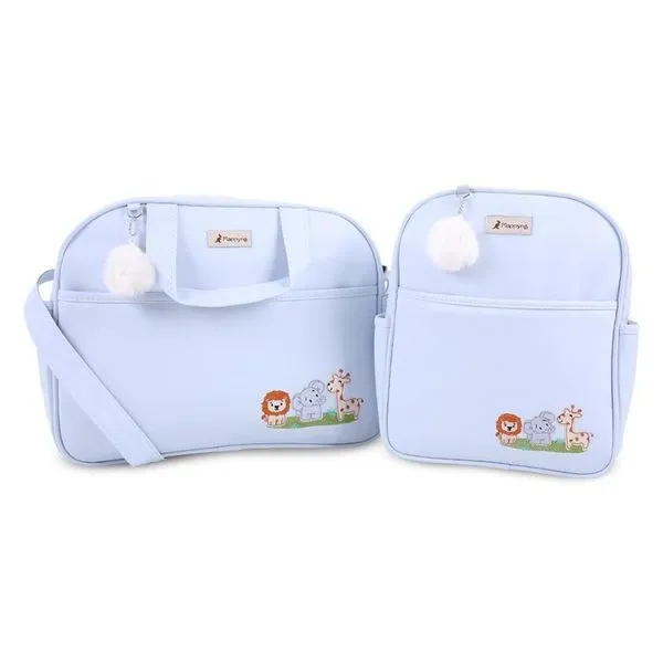 Kit Bolsa Maternidade MappYng Safari 2 Peças Azul (MP)