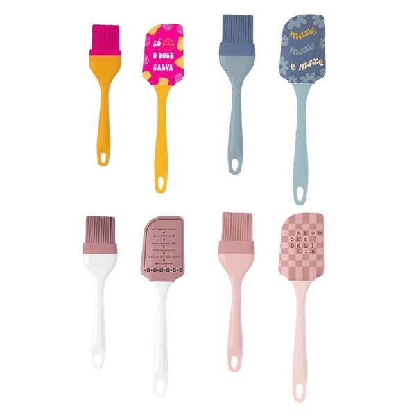 Conjunto 2 Espátulas Silicone Color Cazza Sortido