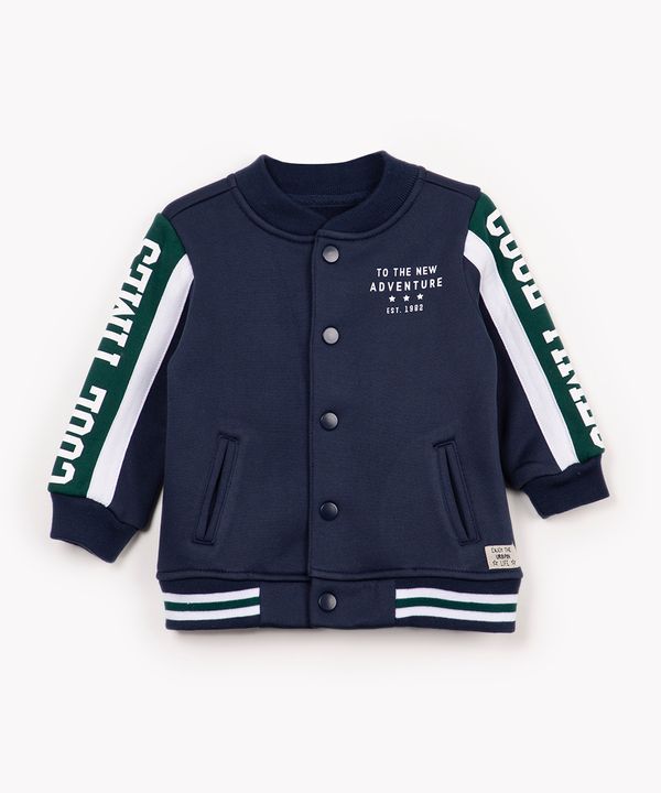 jaqueta de moletom infantil college cool time azul marinho 3