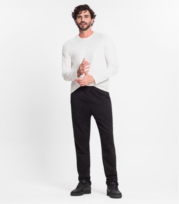 Calça Masculina Moletom Peluciado Diametro Preto G3