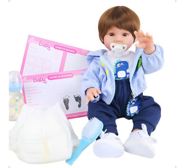 Boneca Bebê Reborn Menino Dino 100% Vinil Realista