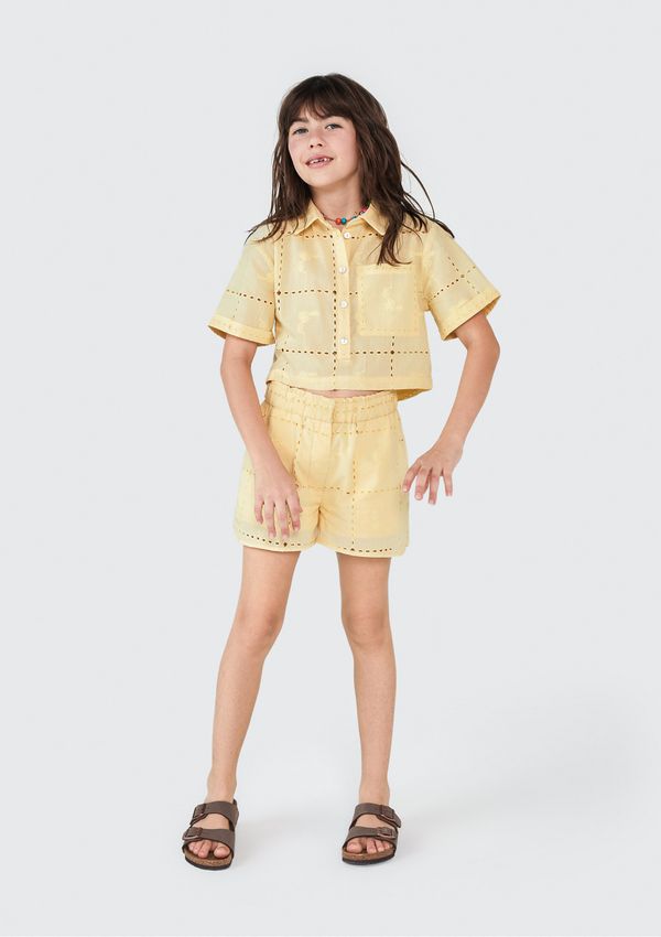 Shorts Infantil Menina - Amarelo 014