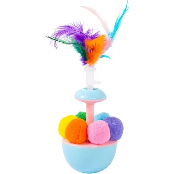 Brinquedo Interativo Para Gatos Petnes Com Penas João Bobo Sortido (MP)