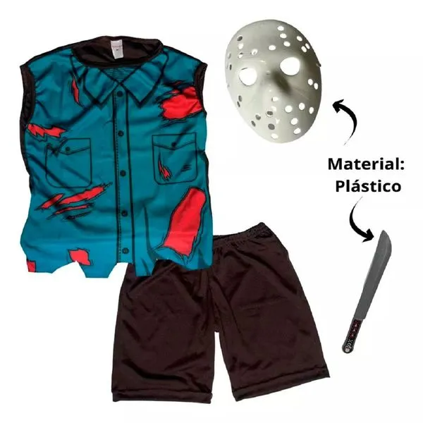 Fantasia Infantil Jason Ione E Eduardo Tamanho M 4/5 Anos (MP)