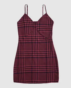 Vestido Feminino Decote V Xadrez Em Flanela Velan - Enfim Vermelho - P