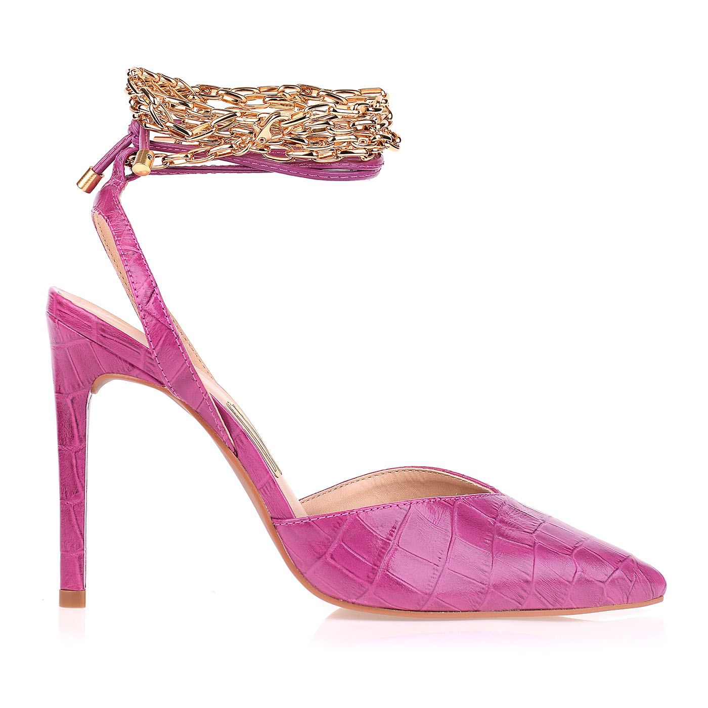 Slingback Salto Alto Croco Grape