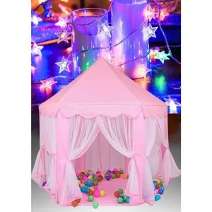 Tenda Infantil Tenda da Princesa+LED para Brincar e Descansar com Espaço Interno Amplo Azul e Rosa OEM Tenda Infantil Tenda da Princesa+LED com Espaço Interno Amplo Azul e Rosa OEM