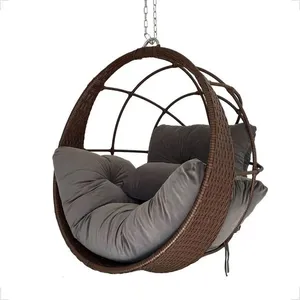 Cadeira Suspensa Ômega Balanço Ninho Gourmet Alumínio Teto Jardim Argila Cinza V2