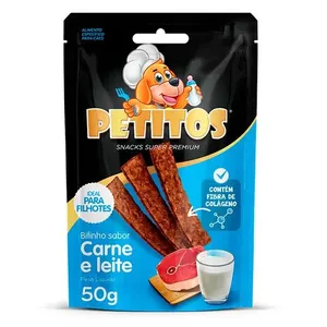 Petisco Bifinho Petitos Para Cães Carne E Leite Caixa 20 Unidades 50g (MP)