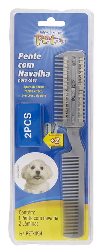 Pente com Navalha para Cães Western Único