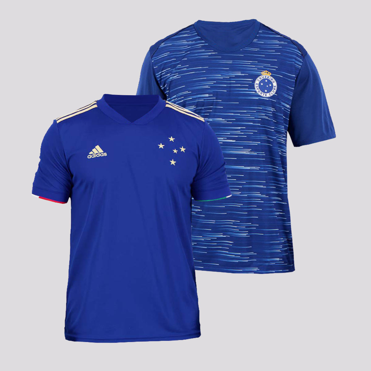 Kit de 2 Camisas Cruzeiro I 2021 + Torcedor Hide Azul