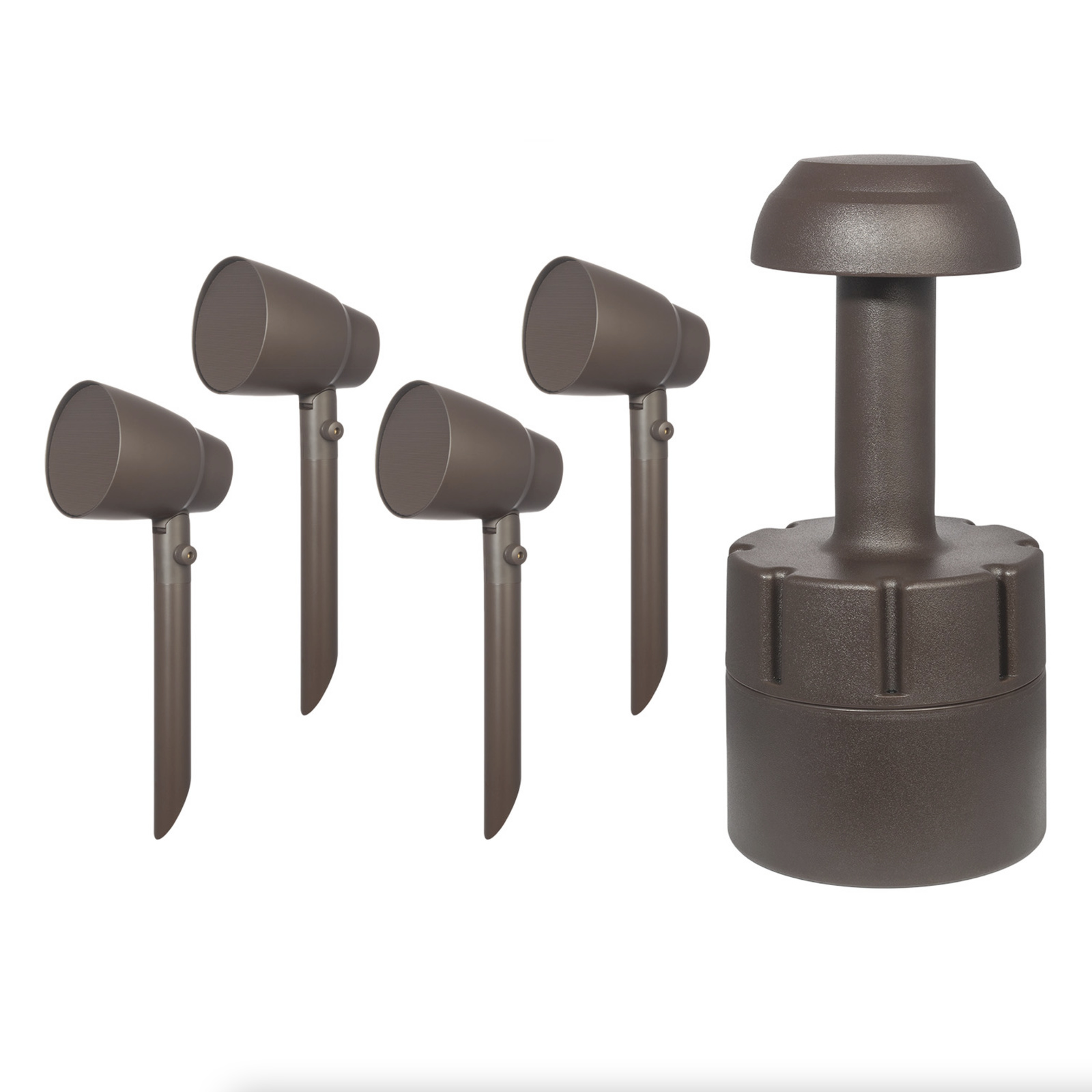Kit 4 Caixas Acústicas e Subwoofer Enterrar Jardim Proficient Audio PAS-4.1-BU Protege