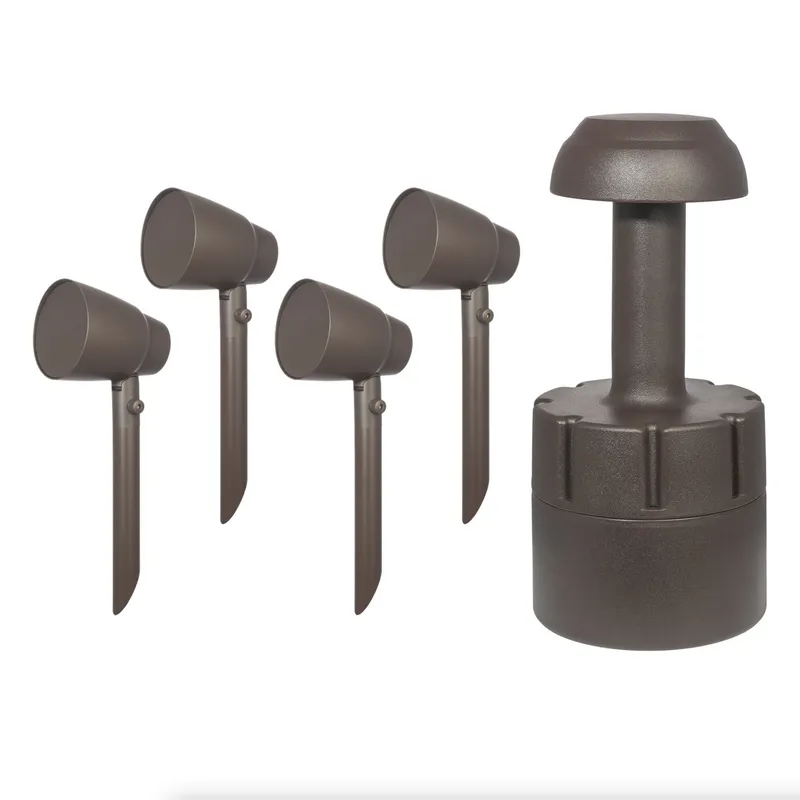 Kit 4 Caixas Acústicas e Subwoofer Enterrar Jardim Proficient Audio PAS-4.1-BU Protege