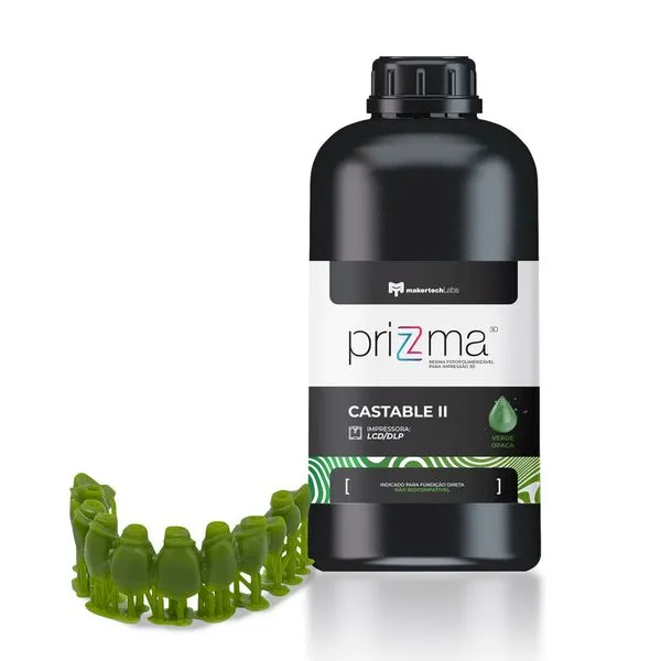 Resina priZma 3D Castable II DLP/LCD Verde 250g makertechLabs
