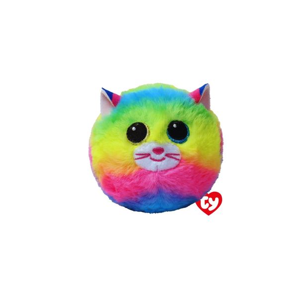 Pelúcia Gato Arco Íris TY Gemma Beanie Bouncers Bolinha Colorido