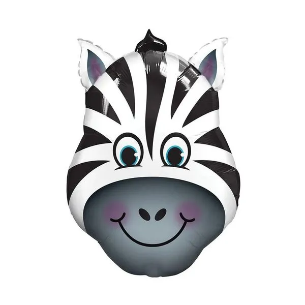Balão Metalizado Cabeça De Zebra - 17 Polegadas