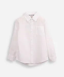 camisa de algodão infantil com martingale branca 4