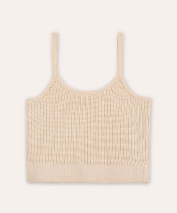 cropped de tricot juvenil alça fina - off white 12