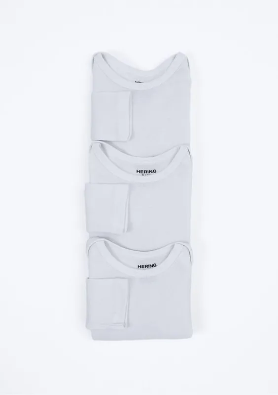 Kit Com 3 Bodies Bebê Unissex Manga Longa - Branco RN