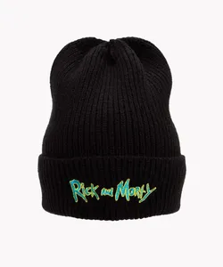 gorro de tricô rick and morty preto Único