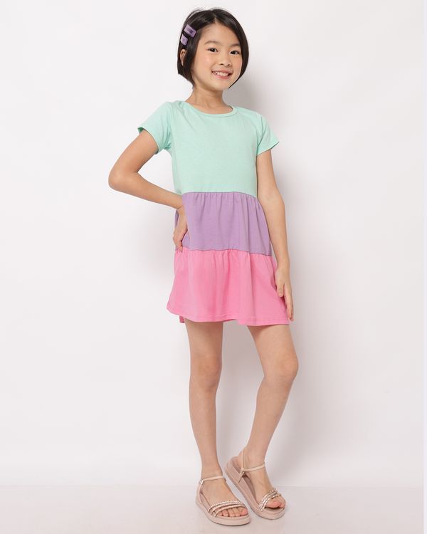 Vestido Infantil Algodão Três Marias Manga Curta Verde 6