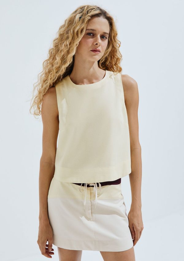 Regata Feminina Com Linho - Amarelo M