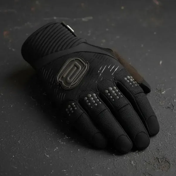 Luva ASW Mass Enduro Palma Couro Sintético Fechamento Velcro Preto Luva ASW Mass Enduro Palma Couro Sintético Preto