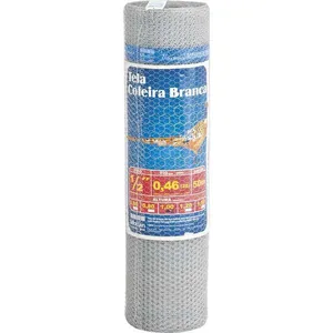 Tela Metálica Hexagonal 1,5 m X 50 m para Cercar Pássaros e Viveiros Malha 1-2 Fio 26 Aço Carbono Galvanizado Morlan Tela Metálica Hexagonal 1,5 m X 50 m para Viveiros Malha 1-2 Aço Carbono Galvanizado Morlan