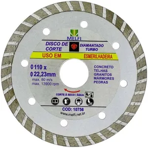 Disco Diamantado Turbo Melfi Disco Diamantado Turbo 4.3/8" 110x22,23mm Melfi