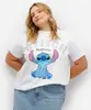 camiseta de algodão manga curta stitch plus size off white GG3