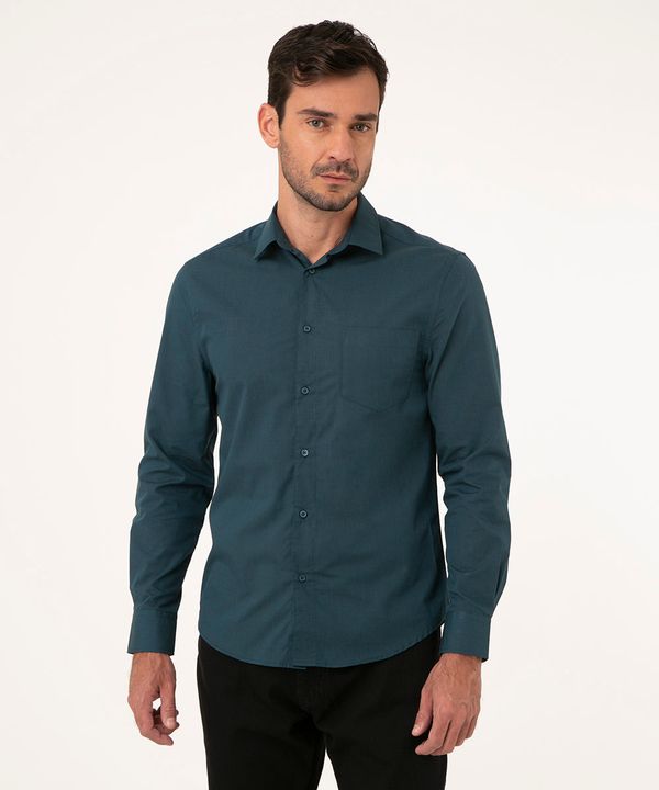 camisa comfort manga longa azul 2