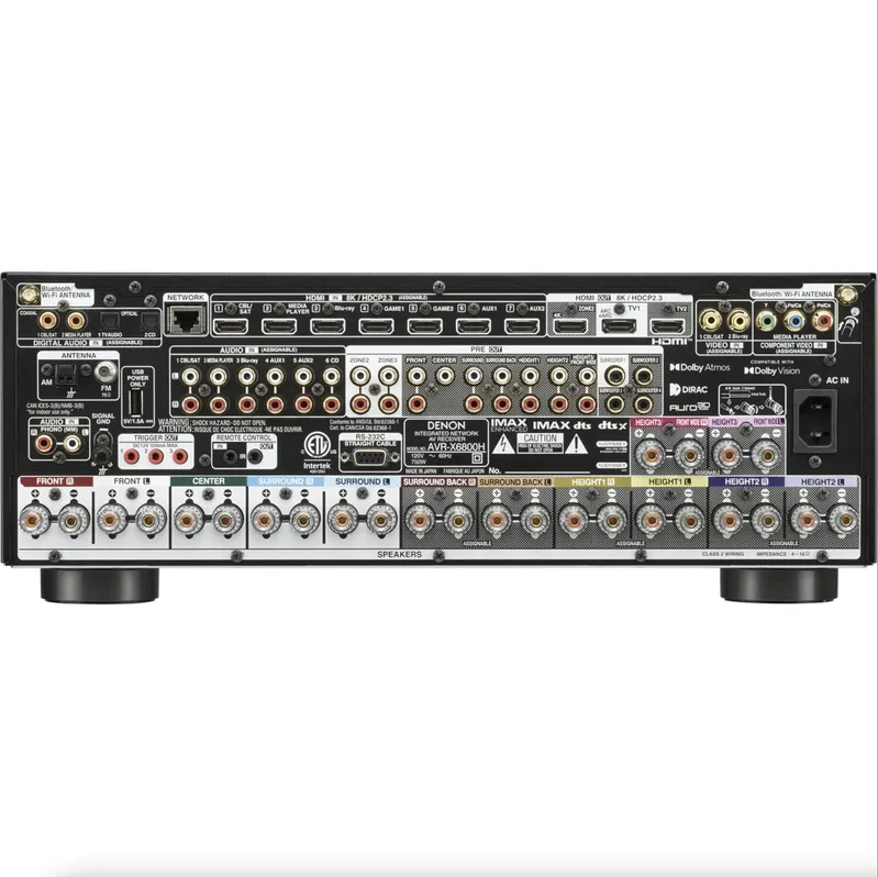 Receiver Denon AVR-X6800H Dolby Atmos, DTS: X e IMAX 11.4CH ( 120v )