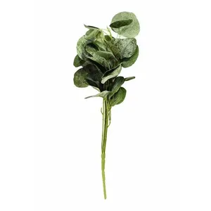 Folha De Eucalipto Planta Artificial Plástico Verde 46cm Flor Are