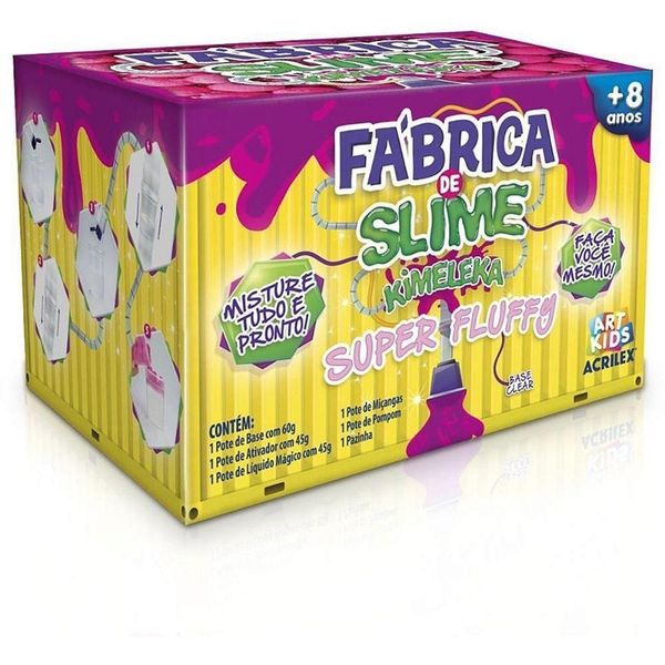 Fábrica de Slime Kimeleka Super Fluffy Caixa com 4 Kits Acrilex