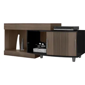 Rack com Porta Deslizante - Somopar Thayna Plus Malbec / Preto