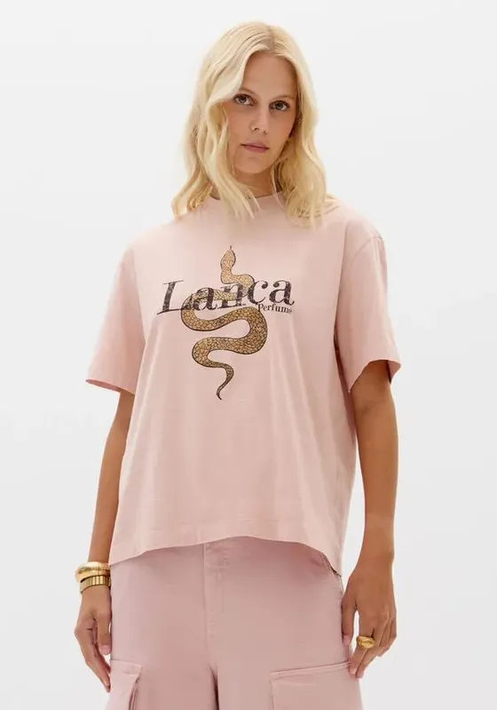 T-shirt De Manga Curta Em Algodão Rosa GG