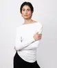 blusa feminina de viscose manga longa franzida mindset branca G