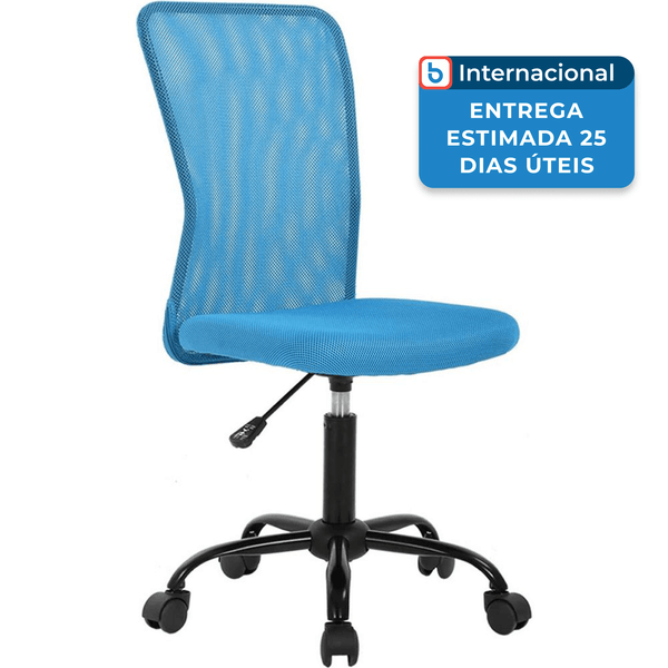 Cadeira De Escritório Sem Braço Moderna E Giratória Bestoffice Azul A-MBI
