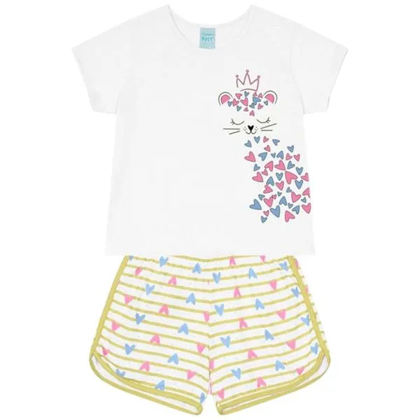 Pijama Curto Infantil Kyly 6 Branco (MP)