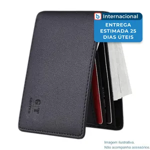 Carteira Gostwo Slim Bifold Couro Preto Dark A-MBI