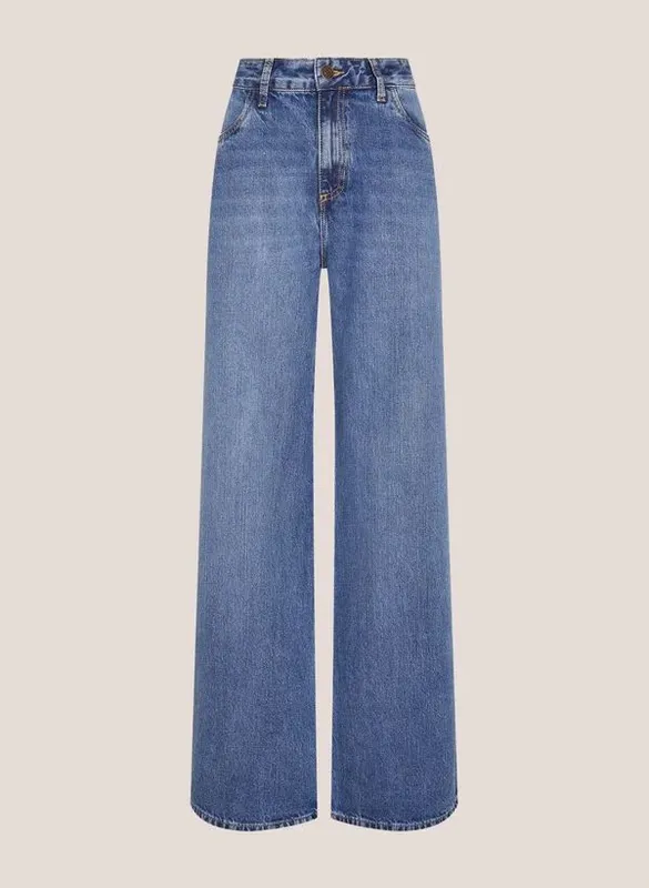 Calça Jeans Wide Leg Dudalina Feminina 46