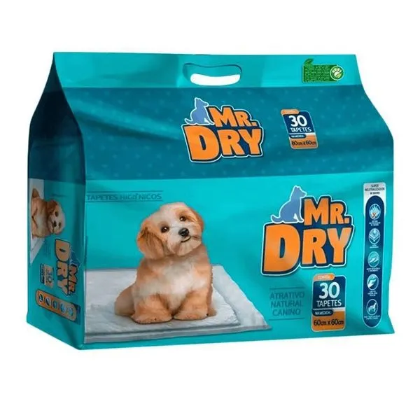 Tapete Higiênico Mr Dry Superabsorvente 60x60cm 30 unidades