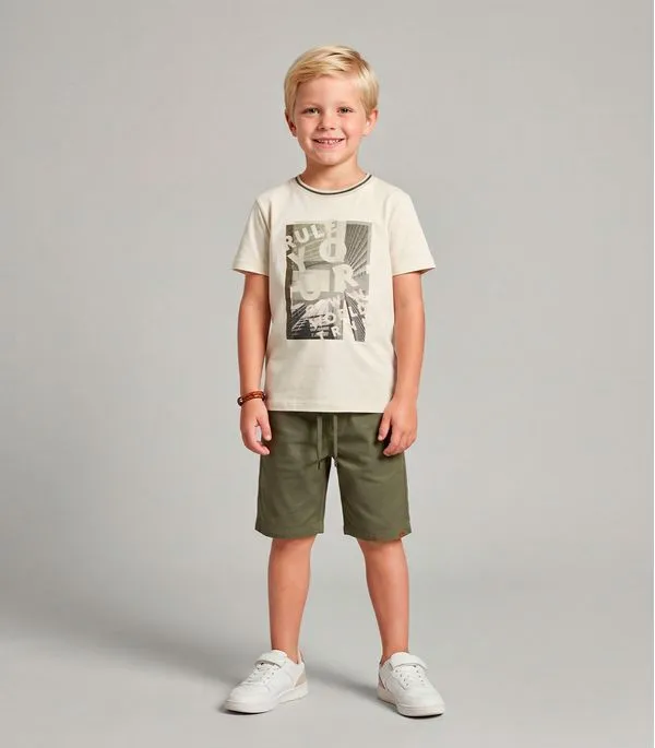 Conjunto Masculino Camiseta com Bermuda Trick Nick Off White 12