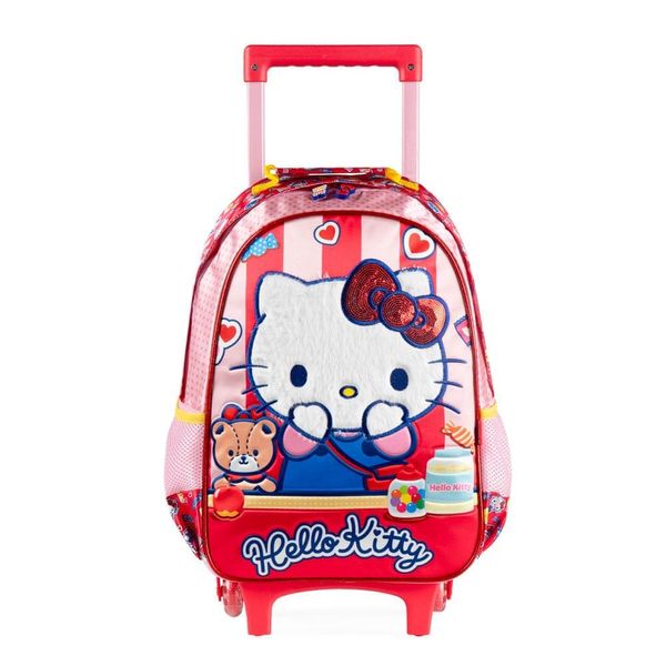 Mochila de Rodinha Escolar Feminina Hello Kitty Vermelha U / Vermelho