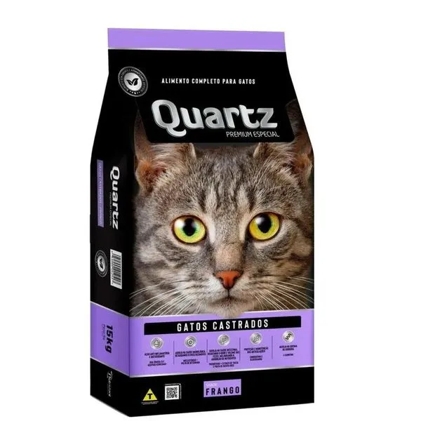 Ração Para Gatos Castrados Quartz Frango 3kg (MP)