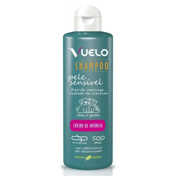 Shampoo Pele Sensível Para Cães E Gatos Vuelo Cheiro De Infância 500ml (MP)