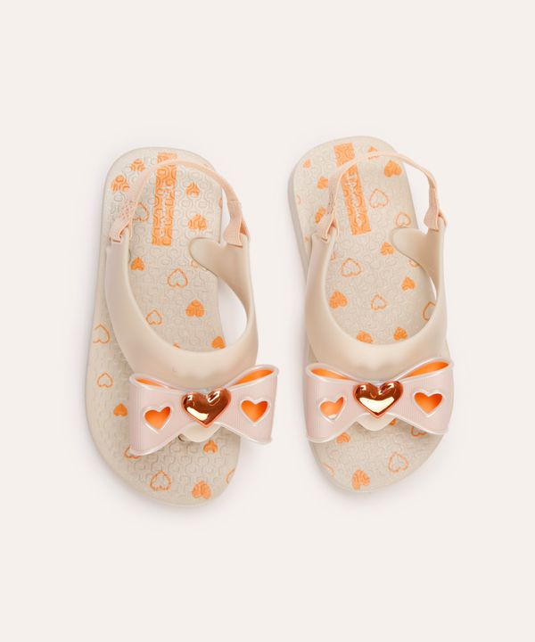 chinelo infantil ipanema belle com elástico bege 22