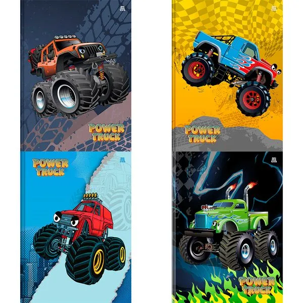 Caderno Universitário Brochura Power Truck 80 Folhas Sortido - Animativa