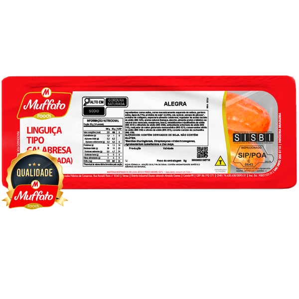 Linguiça Calabresa Alegra Muffato Foods Kg